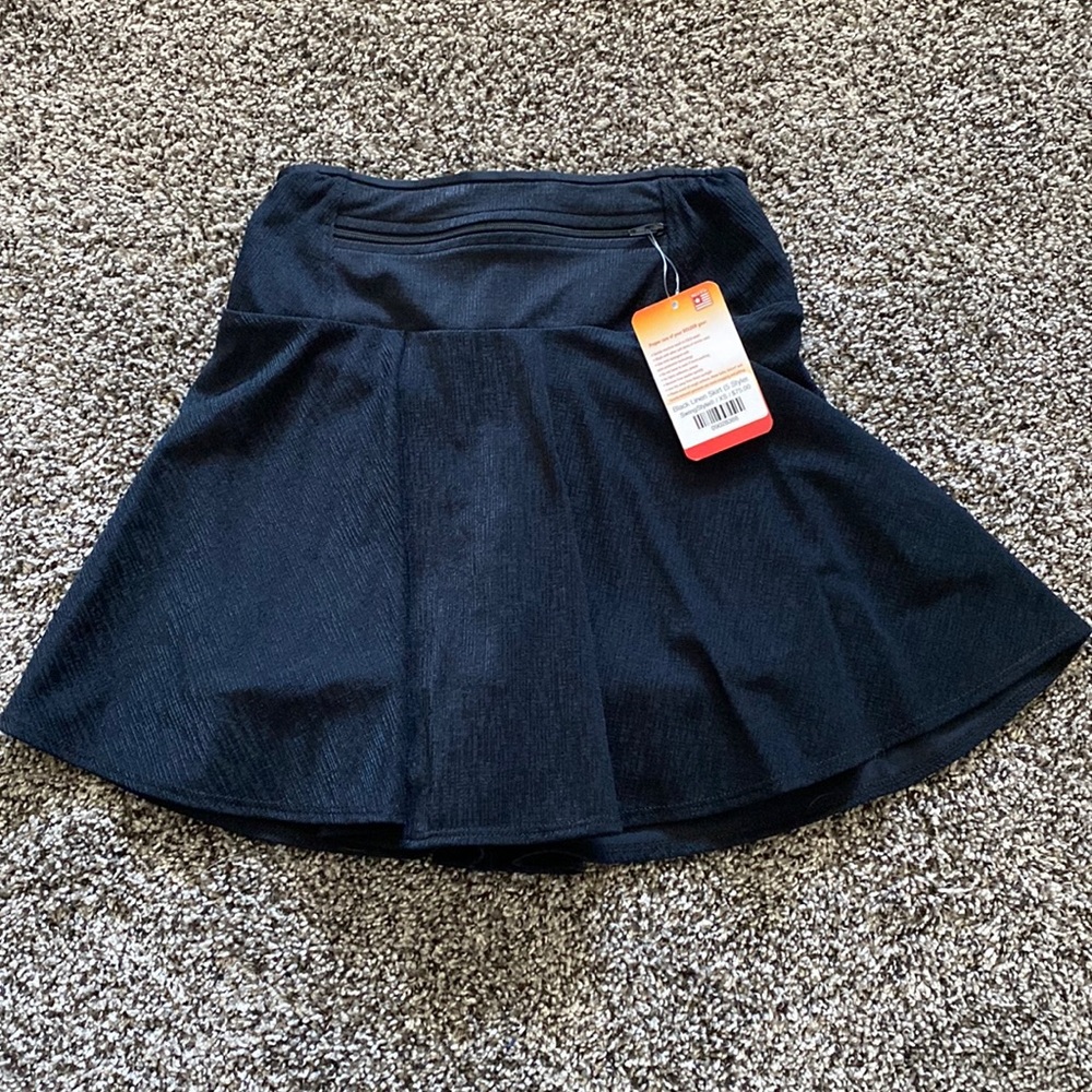 Bolder black linen swing running skirt XS new NWT